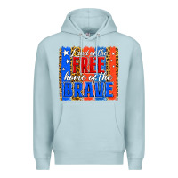 Blue Mist Land of the Free 4th of July Brushstroke Premium Hoodie - Jasminsmagicworld