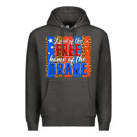 Charcoal Heather Land of the Free 4th of July Brushstroke Premium Hoodie - Jasminsmagicworld