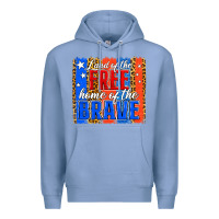 Colony Blue Land of the Free 4th of July Brushstroke Premium Hoodie - Jasminsmagicworld