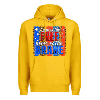 Lemon Land of the Free 4th of July Brushstroke Premium Hoodie - Jasminsmagicworld