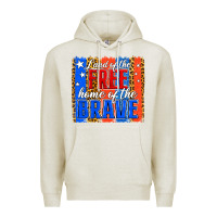 Oatmeal Heather Land of the Free 4th of July Brushstroke Premium Hoodie - Jasminsmagicworld