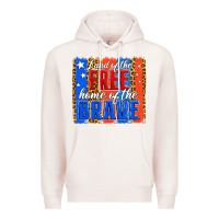 Pale Pink Land of the Free 4th of July Brushstroke Premium Hoodie - Jasminsmagicworld