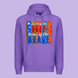 Land Of The Free 4th Of July Brushstroke Premium Hoodie Designed By Jasminsmagicworld