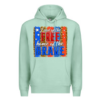 Seafoam Land of the Free 4th of July Brushstroke Premium Hoodie - Jasminsmagicworld