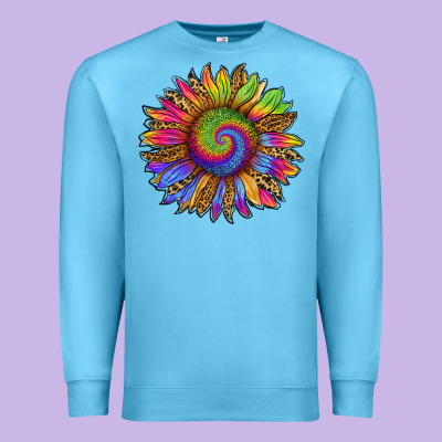Tie Dye Sunflower Premium Sweatshirt Designed By Ranaportraitstore