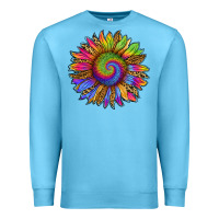 Ocean Blue tie dye sunflower Premium Sweatshirt - RanaPortraitStore