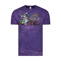 Cloud Purple Happy Easter Y'all Vintage Tee - CowhideDigitalArt