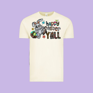 Happy Easter Y'all Vintage Tee Designed By Cowhidedigitalart