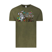 Vintage Olive Happy Easter Y'all Vintage Tee - CowhideDigitalArt