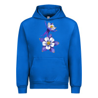 Cobalt Colorado Rocky Mountain Columbine Flower Urban Hoodie - RanaPortraitStore