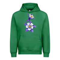 Emerald Colorado Rocky Mountain Columbine Flower Urban Hoodie - RanaPortraitStore