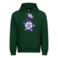 Forest Green Colorado Rocky Mountain Columbine Flower Urban Hoodie - RanaPortraitStore