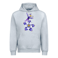 Heather Grey Colorado Rocky Mountain Columbine Flower Urban Hoodie - RanaPortraitStore