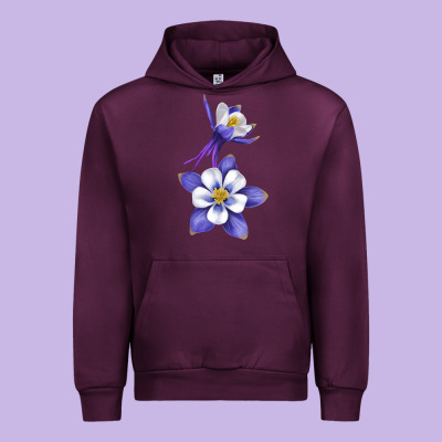 Colorado Rocky Mountain Columbine Flower Urban Hoodie Designed By Ranaportraitstore