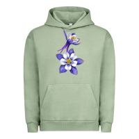 Pigment Oil Green Colorado Rocky Mountain Columbine Flower Urban Hoodie - RanaPortraitStore