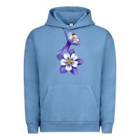Pigment Pebble Blue Colorado Rocky Mountain Columbine Flower Urban Hoodie - RanaPortraitStore