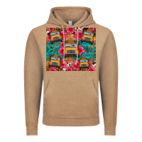 Vintage Coffee school bus leopard cowhide Vintage Hoodie - Artiststas