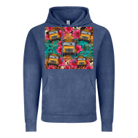 Vintage Denim school bus leopard cowhide Vintage Hoodie - Artiststas