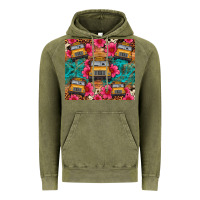 Vintage Olive school bus leopard cowhide Vintage Hoodie - Artiststas