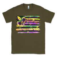 Army Green mardi gras flag Classic Tee - FaDigitalArtStudio