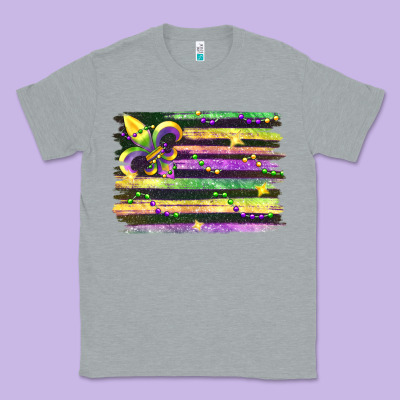 Mardi Gras Flag Classic Tee Designed By Fadigitalartstudio