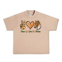 Burro Peace Love Horses Urban Heavy Tee - Jasminsmagicworld