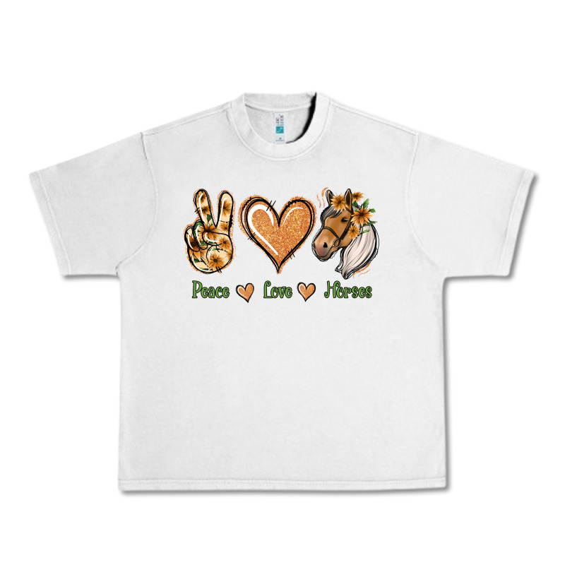 Peace Love Horses Urban Heavy Tee by Jasminsmagicworld | Teevron