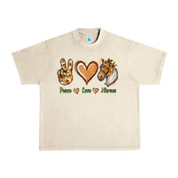 Sandshell Peace Love Horses Urban Heavy Tee - Jasminsmagicworld