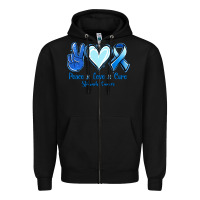 Black Peace Love Cure Stomach Cancer Zipper Hoodie - Jasminsmagicworld