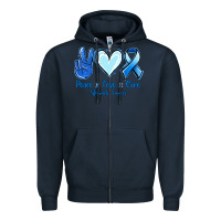 Navy Peace Love Cure Stomach Cancer Zipper Hoodie - Jasminsmagicworld