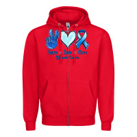 Peace Love Cure Stomach Cancer Zipper Hoodie | Teevron