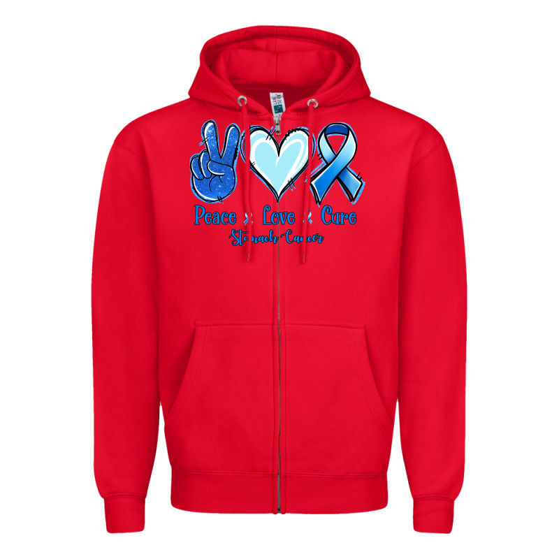 Peace Love Cure Stomach Cancer Zipper Hoodie by Jasminsmagicworld | Teevron