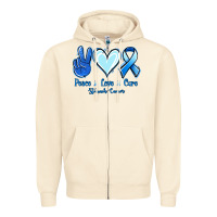 Sandshell Peace Love Cure Stomach Cancer Zipper Hoodie - Jasminsmagicworld