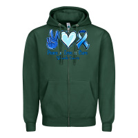 Sports Green Peace Love Cure Stomach Cancer Zipper Hoodie - Jasminsmagicworld