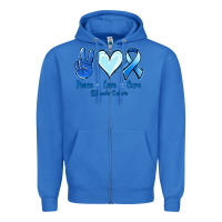 True Royal Peace Love Cure Stomach Cancer Zipper Hoodie - Jasminsmagicworld