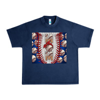 Navy Baseball Mom Urban Heavy Tee - CowhideDigitalArt