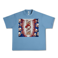 Pebble Blue Baseball Mom Urban Heavy Tee - CowhideDigitalArt
