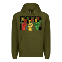 Army Green black independence day juneteenth Premium Hoodie - BarkalooDesign