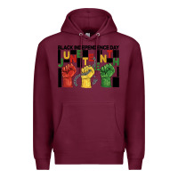 Burgundy black independence day juneteenth Premium Hoodie - BarkalooDesign