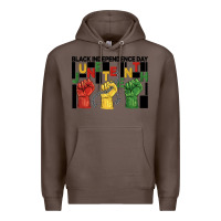 Coffee black independence day juneteenth Premium Hoodie - BarkalooDesign