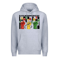 Heather Grey black independence day juneteenth Premium Hoodie - BarkalooDesign