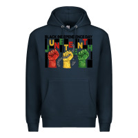Navy black independence day juneteenth Premium Hoodie - BarkalooDesign