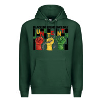 Sports Green black independence day juneteenth Premium Hoodie - BarkalooDesign