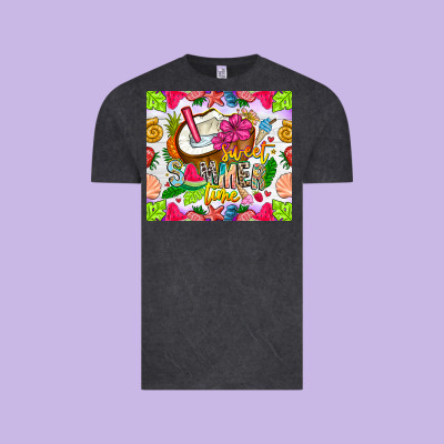 Summer Time Vintage Tee Designed By Cowhidedigitalart