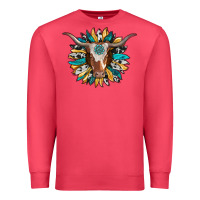 Cardinal texas longhorn sunflower background Premium Sweatshirt - RanaPortraitStore