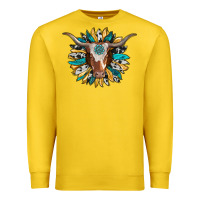 Lemon texas longhorn sunflower background Premium Sweatshirt - RanaPortraitStore
