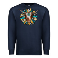 Navy texas longhorn sunflower background Premium Sweatshirt - RanaPortraitStore