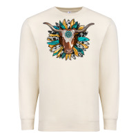 Sandshell texas longhorn sunflower background Premium Sweatshirt - RanaPortraitStore