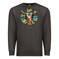 Smoke texas longhorn sunflower background Premium Sweatshirt - RanaPortraitStore