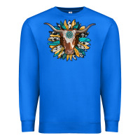 True Royal texas longhorn sunflower background Premium Sweatshirt - RanaPortraitStore